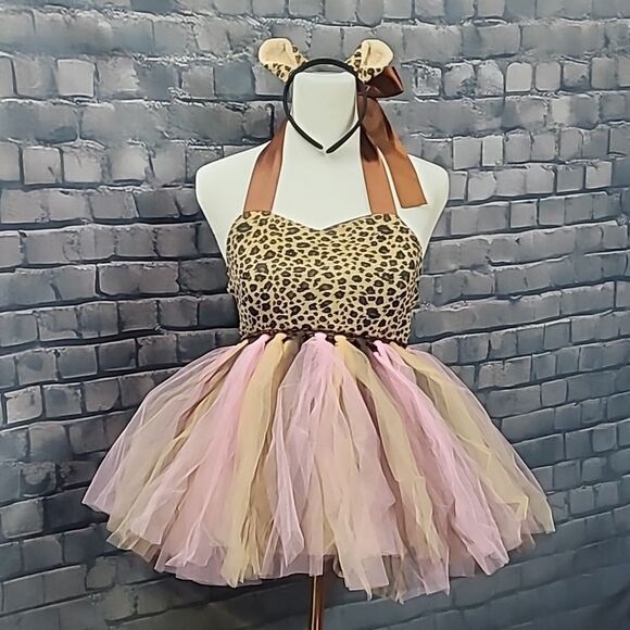 Animal Print Tuelle Halloween Costume Dress Girl's - Picture 1 of 8